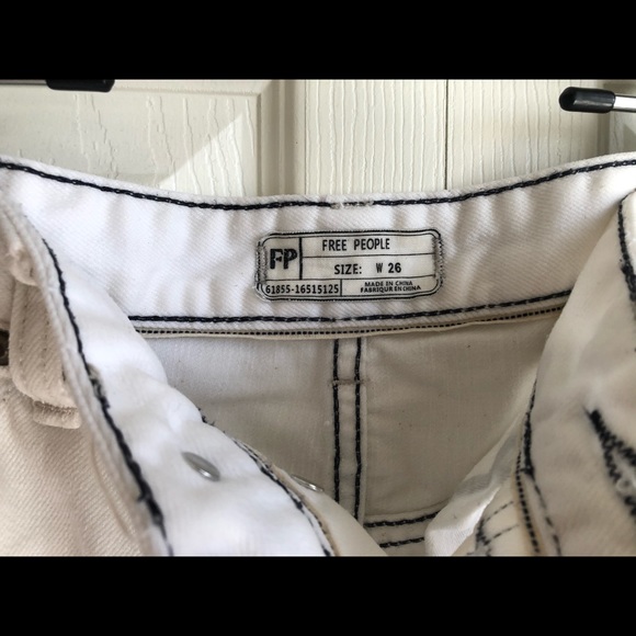 Free People High Rise Raw Hem Jean Shorts - Picture 6 of 13